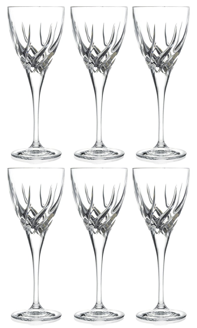 Barski Wine Glass Goblet Red Wine White Wine Water Glass Stemmed Glasses Set of 6 Goblets Crystal like Glass 83 oz Beautifully Cut Crystal Designed Made in Europe
