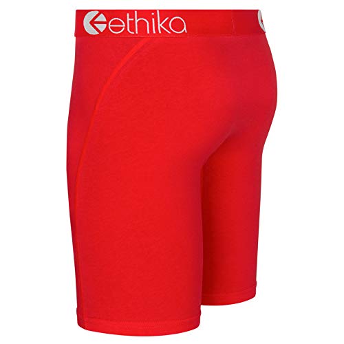 Ethika Men’s Boxer Brief, Knee Length, 4-Way Stretch Performance Underwear with Graphic Prints – Red Machine (RED, S) - Image 2
