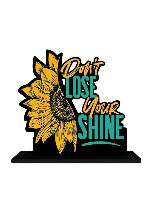 Webelkart Webelkart Wooden Don't Lose Your Shine Motivational Quotes Table Decoration for Office Desk | Home Decor Item | Living Room | Modern Art Wood Showpiece Gift Items  - Image 4