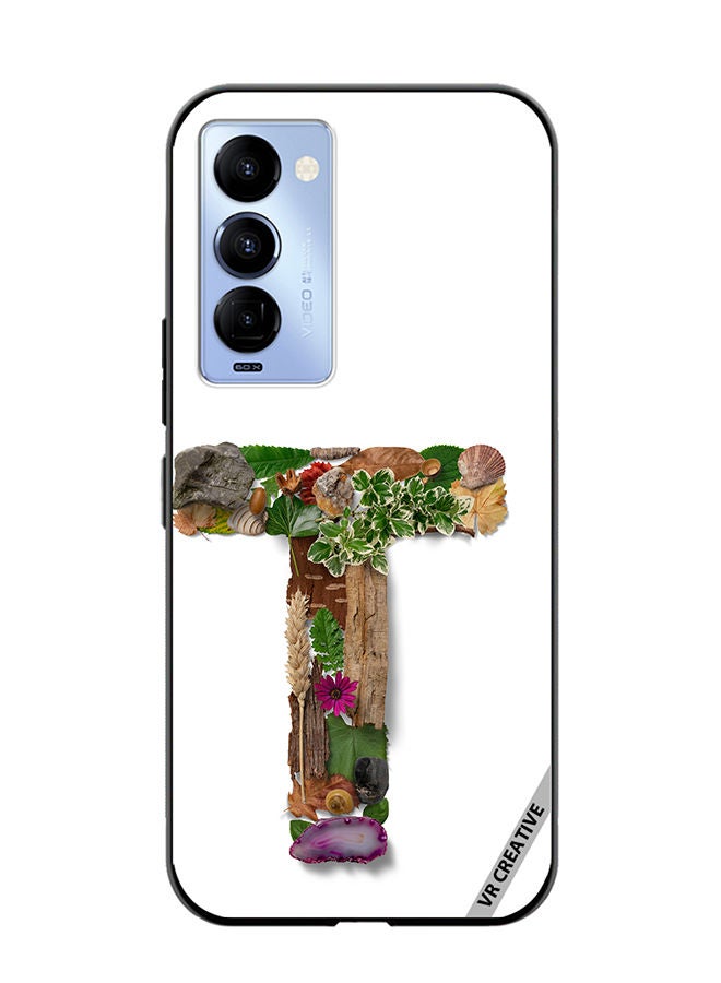 VR CREATIVE Protective Case Cover For Tecno Camon 18/18 P Alphabet T Design Multicolour - Image 1