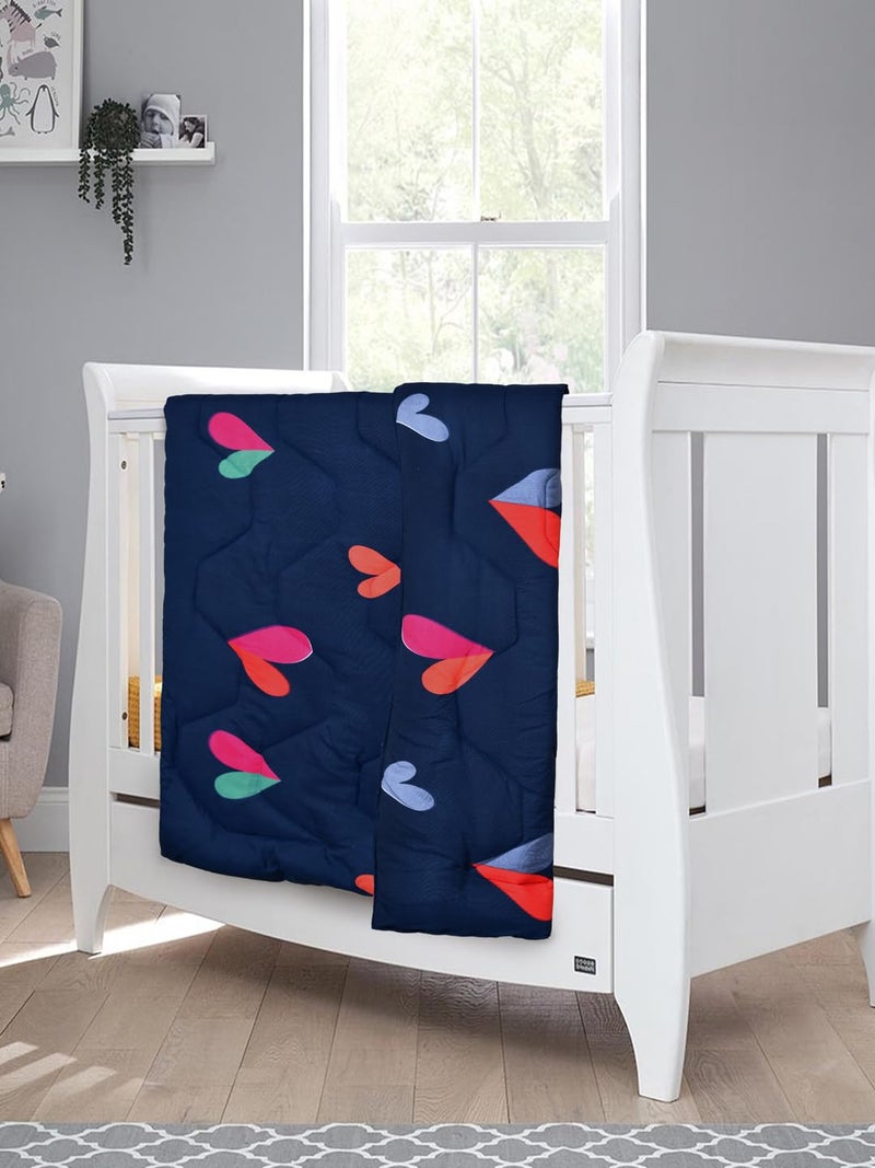 Clasiko Babies & Kids All Season Reversible Comforter; 200 GSM; 0-8 Years; Size - 45x60 Inches; Multicolor Hearts - Image 2