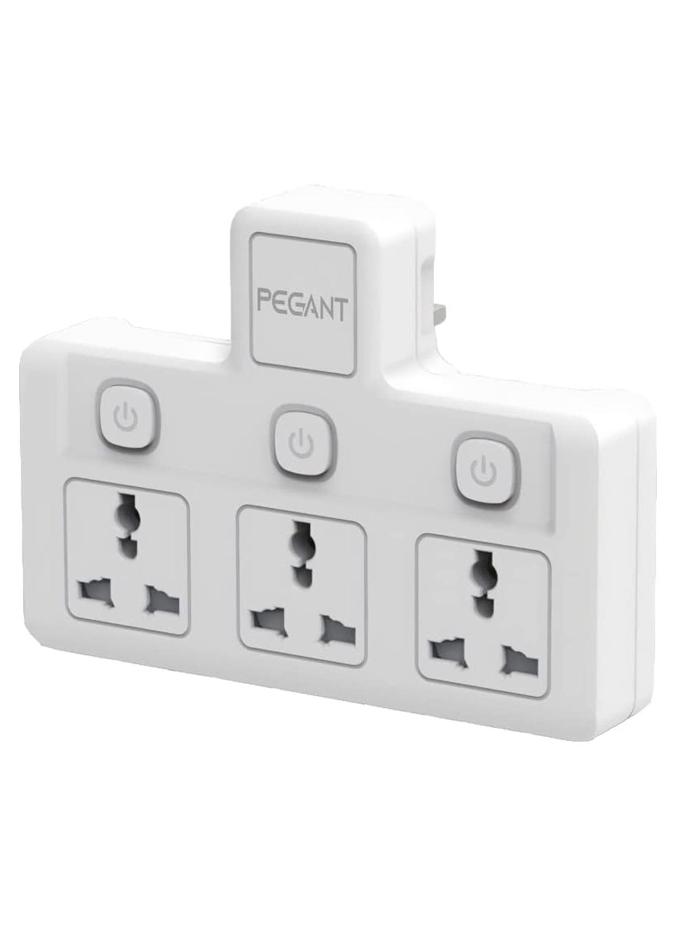 PEGANT 3 Way Universal Multi Plug Power Extension Socket Adapter 