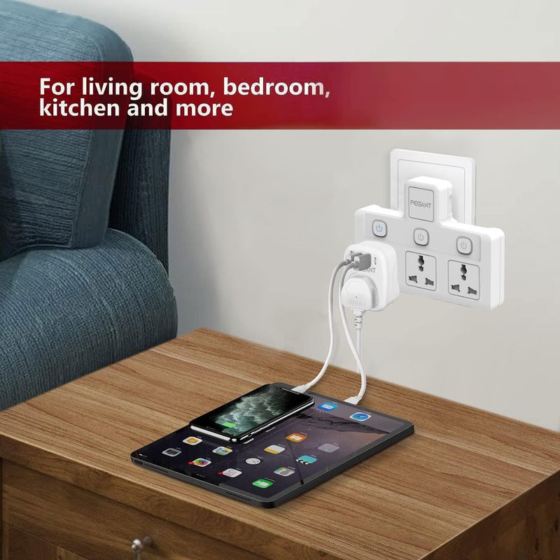PEGANT 3 Way Universal Power Extension Socket Adapter - Image 2