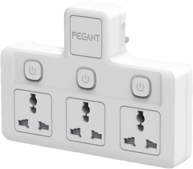 PEGANT 3 Way Universal Power Extension Socket Adapter - Image 1