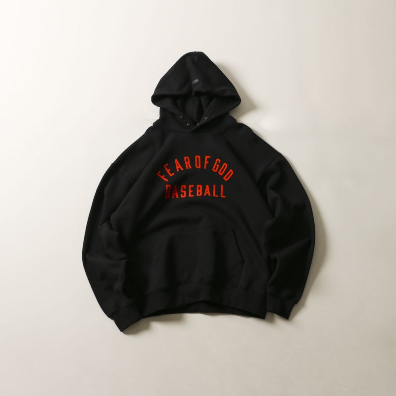FOG 7TH Season 7 Main Line BASETBSLL Letters Flocking Printed Hooded Sweater Loose High Street American Tide Black Warrior Red 
