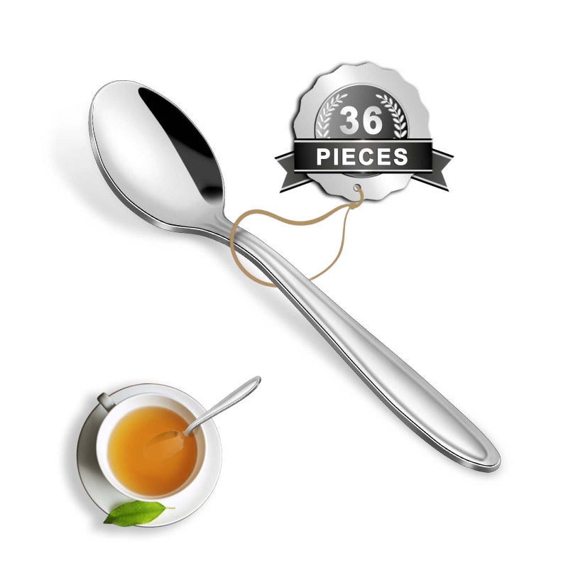 Teaspoons Pleafind Teaspoons Set of 36 36 Pieces Stainless Steel Tea Spoons Tea Spoon Set for HomeKitchenRestaurant 512 Inch Small Tea Spoons for Coffee  Dessert Dishwasher Safe