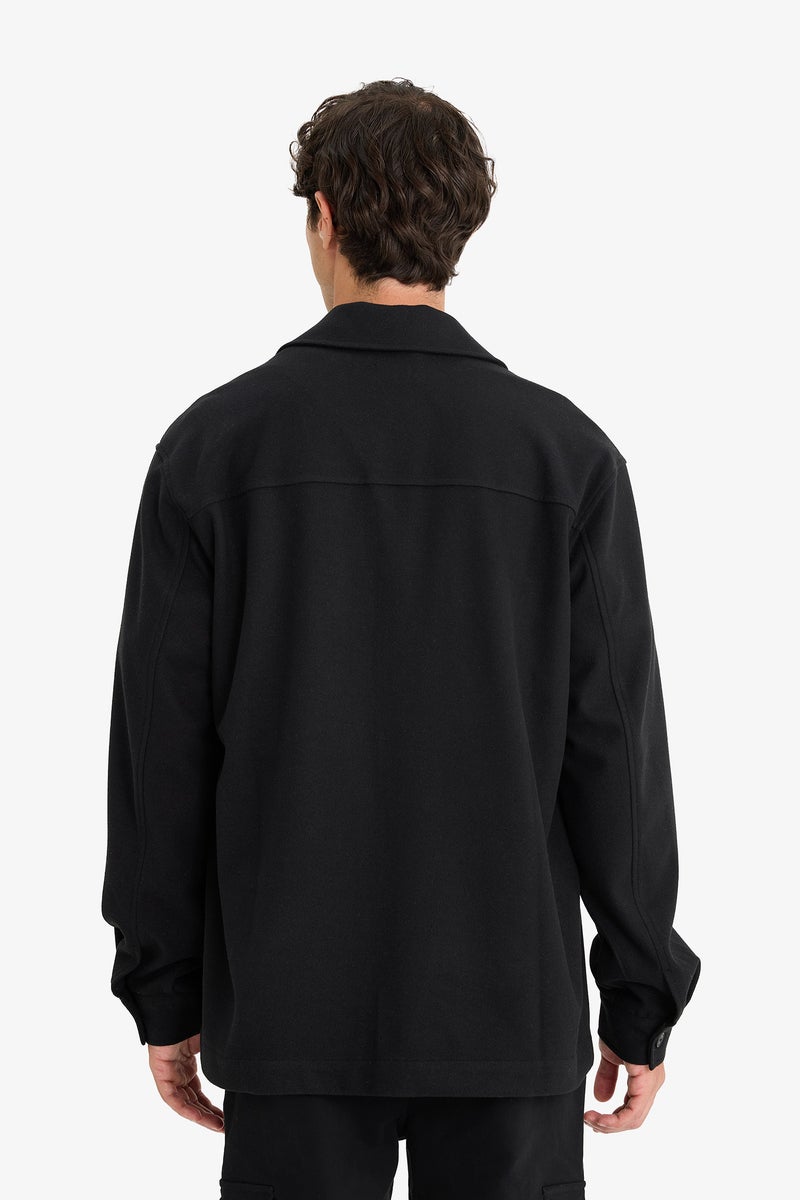 DeFacto Black Man Regular Fit Buttoned Shirt Jacket Casual - Image 4