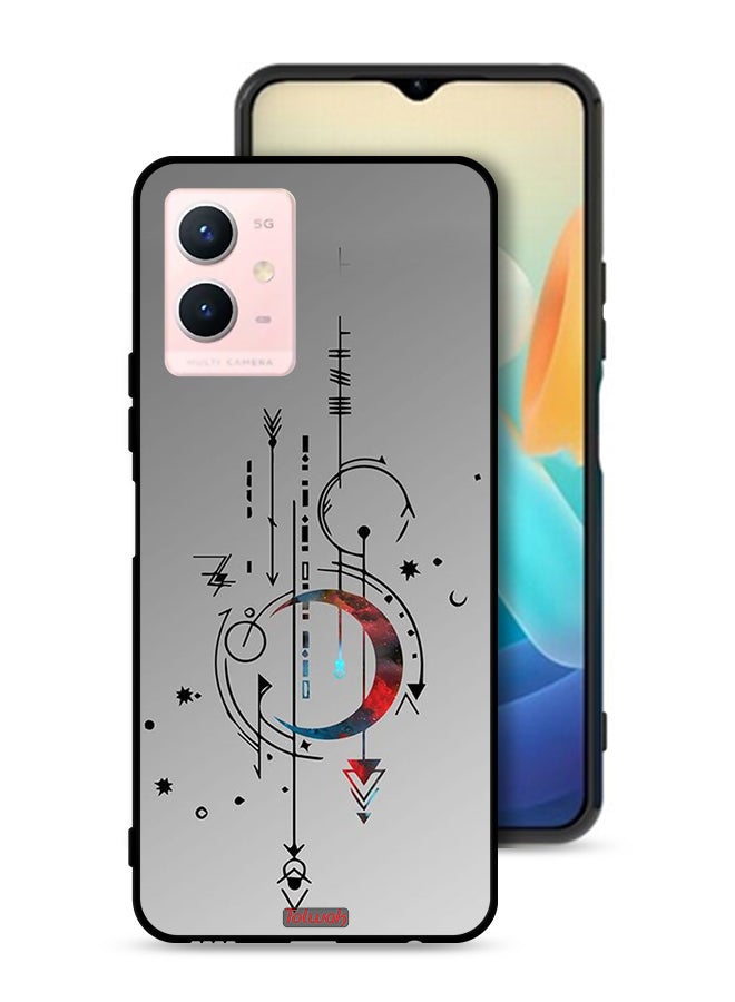 Tolwak Vivo Y33s 5G Protective Case Cover Moon And Arrows Art Pattern - Image 1