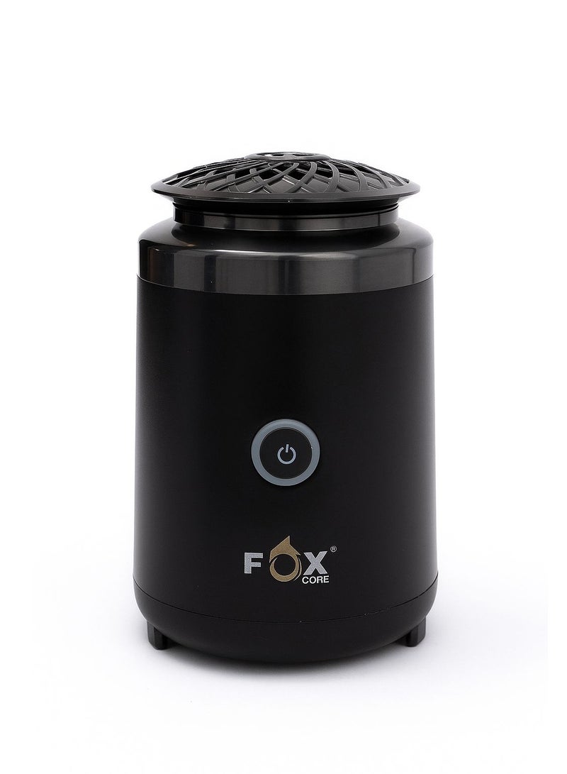Fox electric incense burner V5 for car and home use with a USB Type-C port in black. 