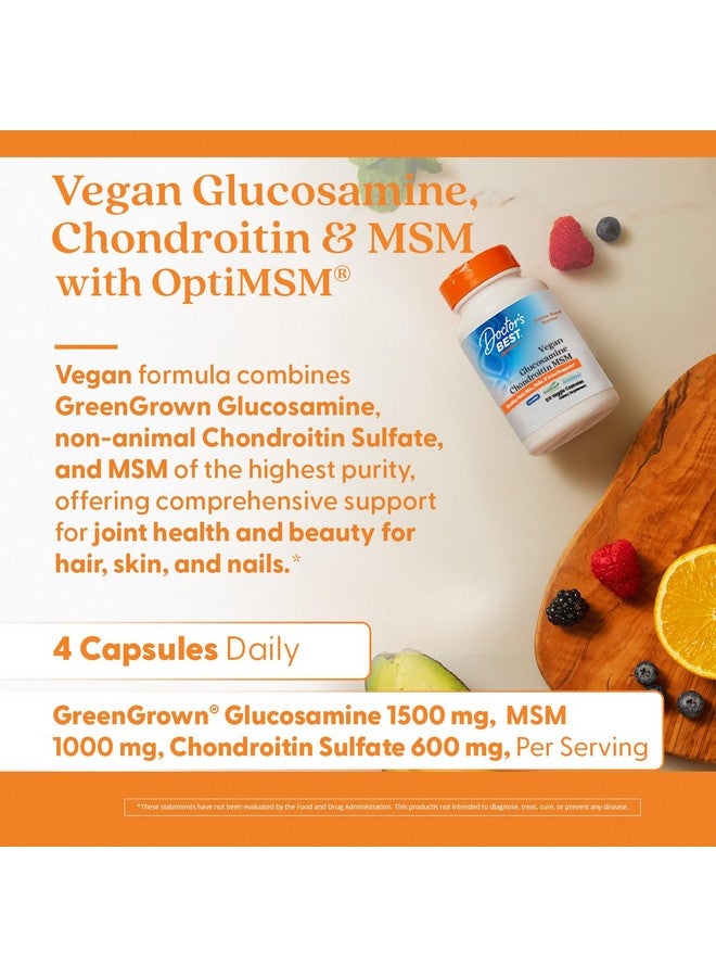 Doctor's Best Vegan Glucosamine Chondroitin MSM, Joint Health, Hair, Skin & Nails, Capsule,120 count - Image 3