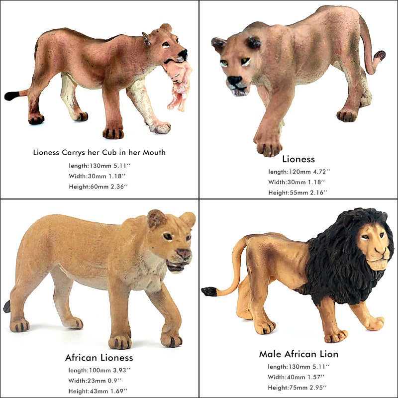 FUNSHOWCASE African Jungle Animals Toy Lions Figure Realistic Plastic Figurine Playset Lot 13-Piece - Image 4