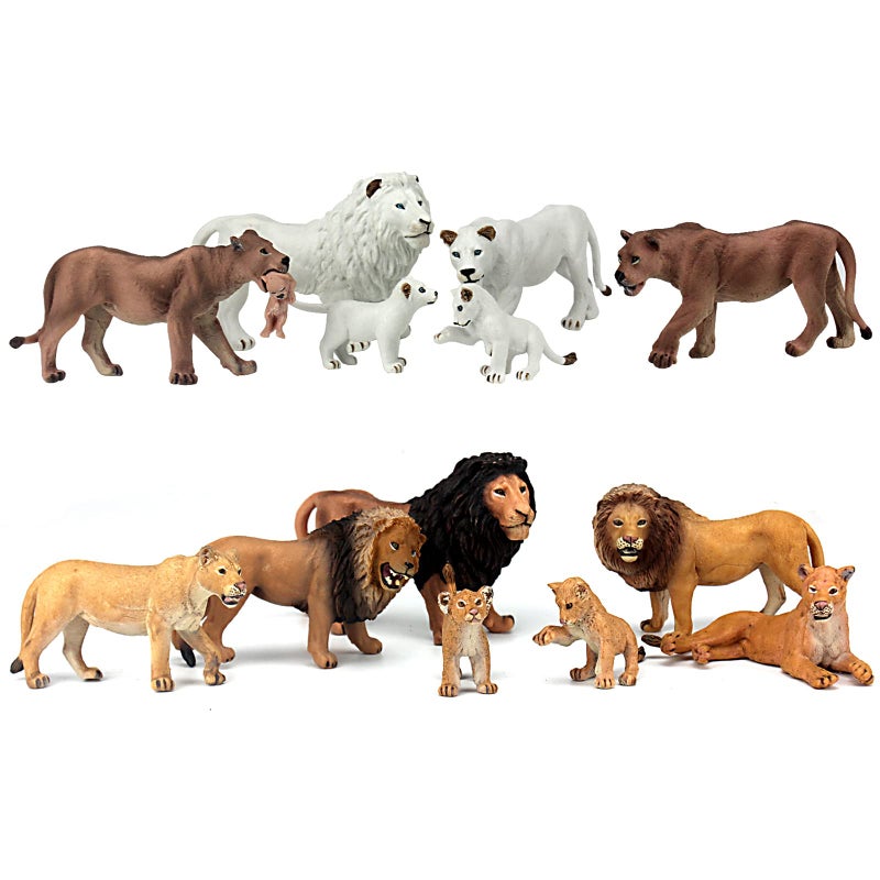 FUNSHOWCASE African Jungle Animals Toy Lions Figure Realistic Plastic Figurine Playset Lot 13-Piece - Image 2