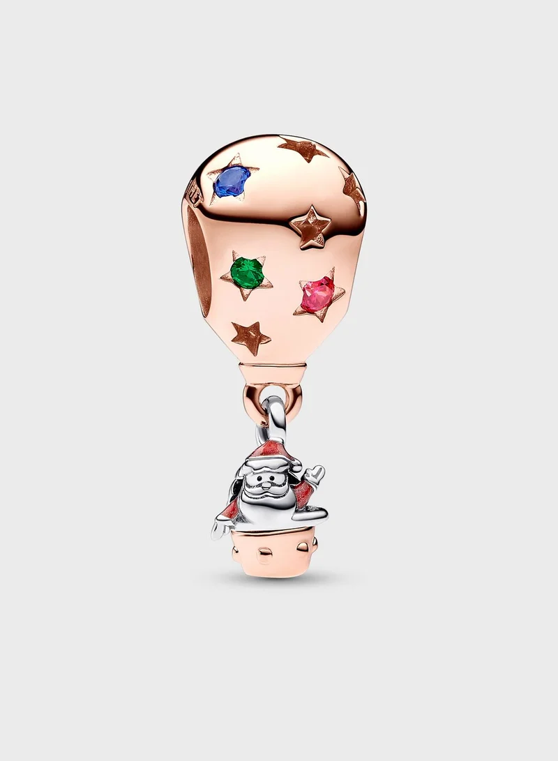 PANDORA Two-Tone Santa Claus In Hot Air Balloon Charm