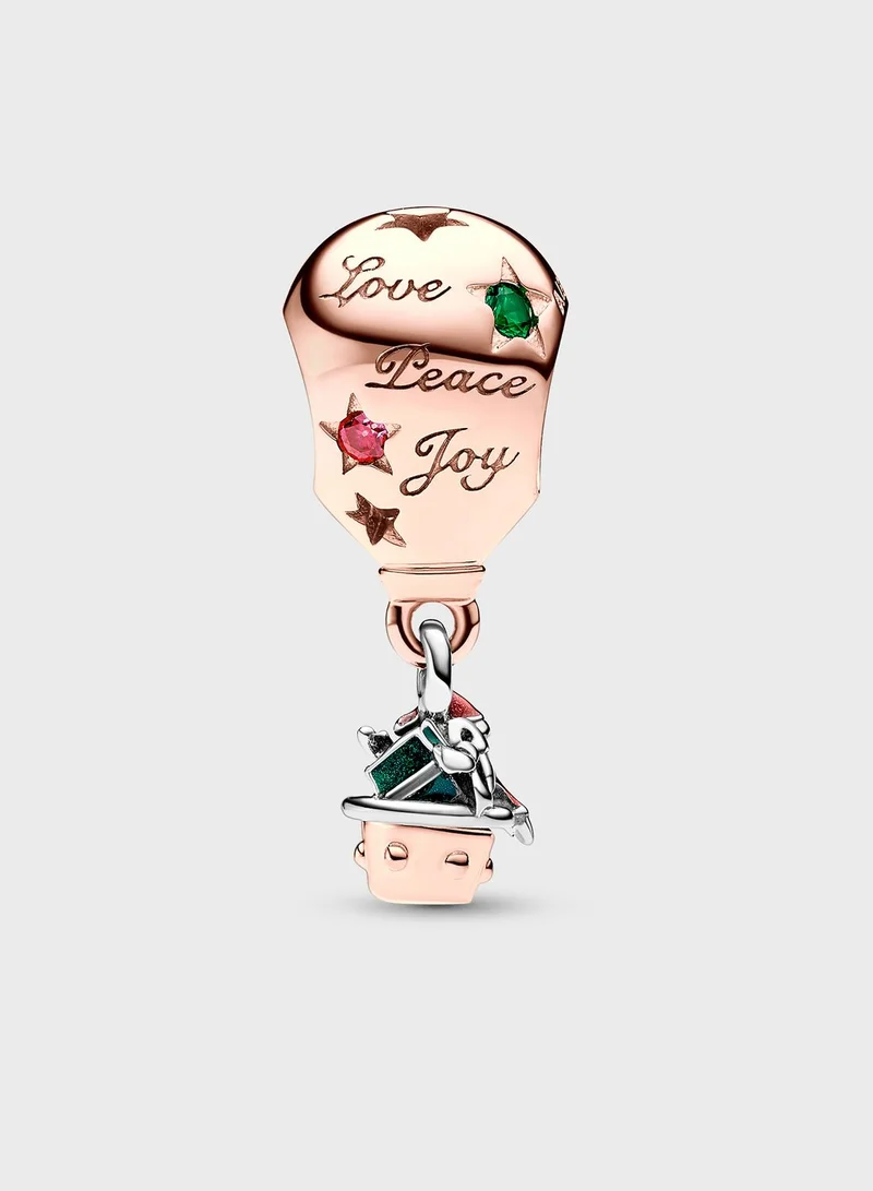 PANDORA Two-Tone Santa Claus In Hot Air Balloon Charm