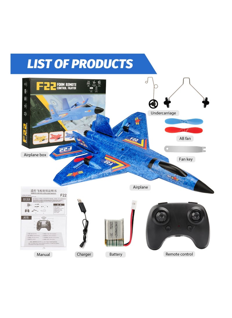 AROAQ RC Airplane F22 Land and Air Remote Control Glider RC Aircraft Jet with LED Lights Foam plane Children toys  - Image 1