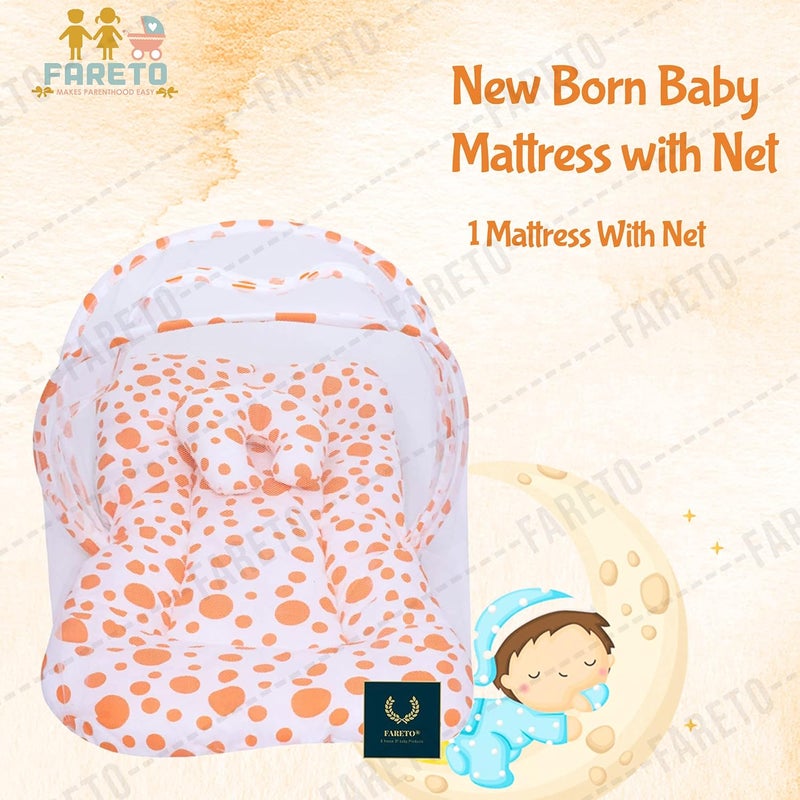 Fareto New Born Baby Mattress with Net 06 Months Orange - Image 3