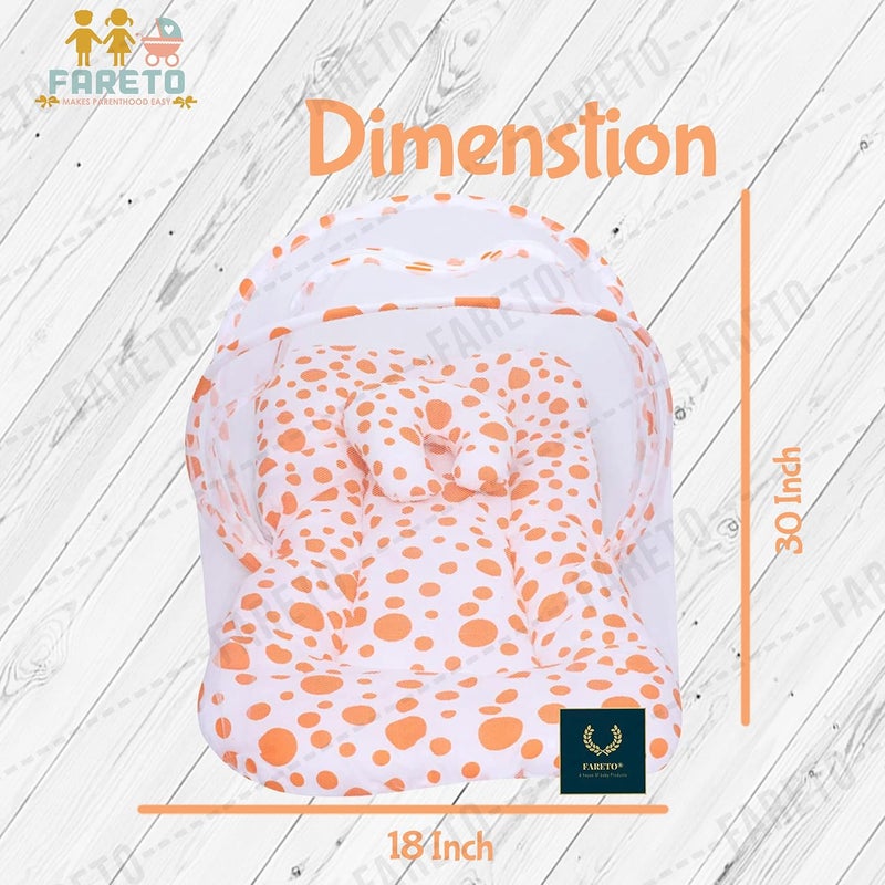 Fareto New Born Baby Mattress with Net 06 Months Orange - Image 2
