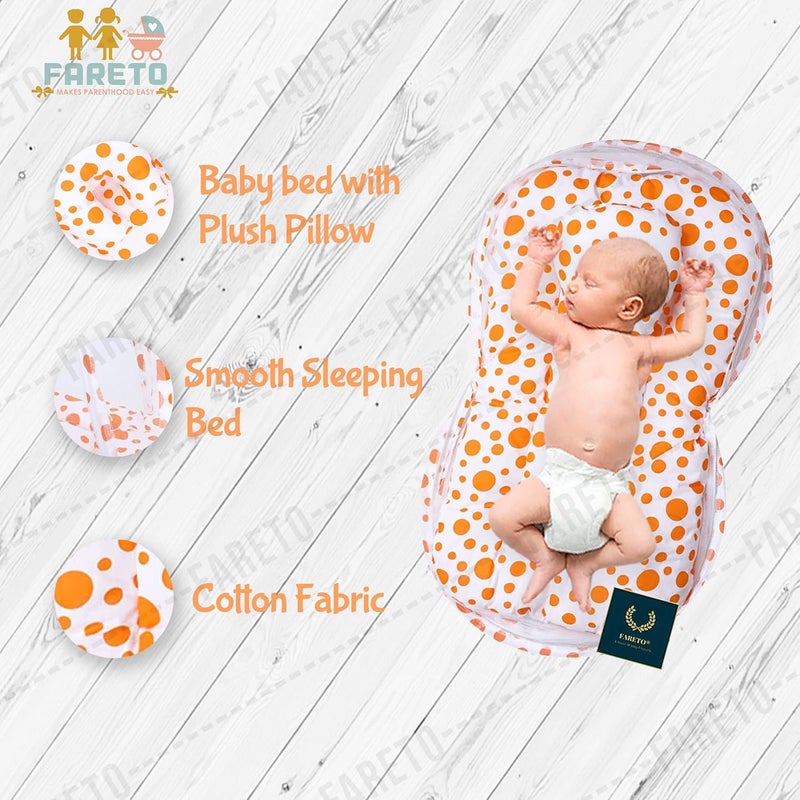 Fareto New Born Baby Mattress with Net 06 Months Orange - Image 4
