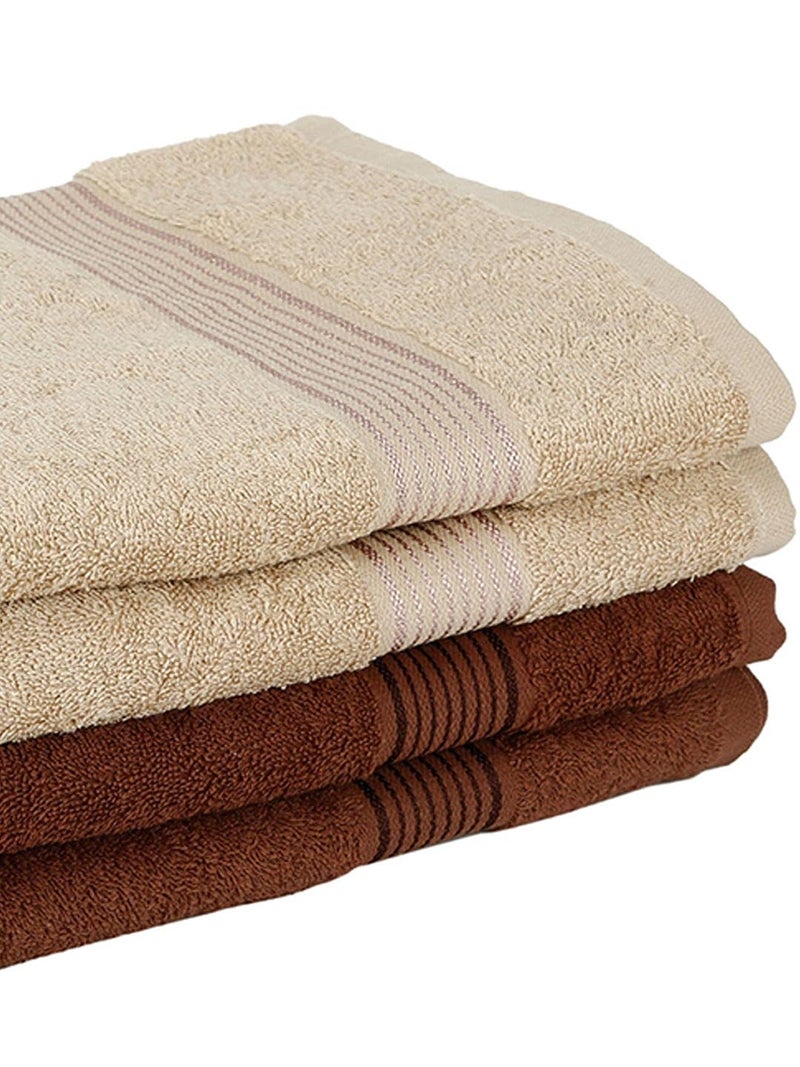 Kopa by Bianca 400 GSM 100% Cotton Soft Terry Towel l 4pc Bath Towel l Bath Towel for Men Large Size l Bath Towel for Men l D`Ross l Taupe-Brown - Image 3