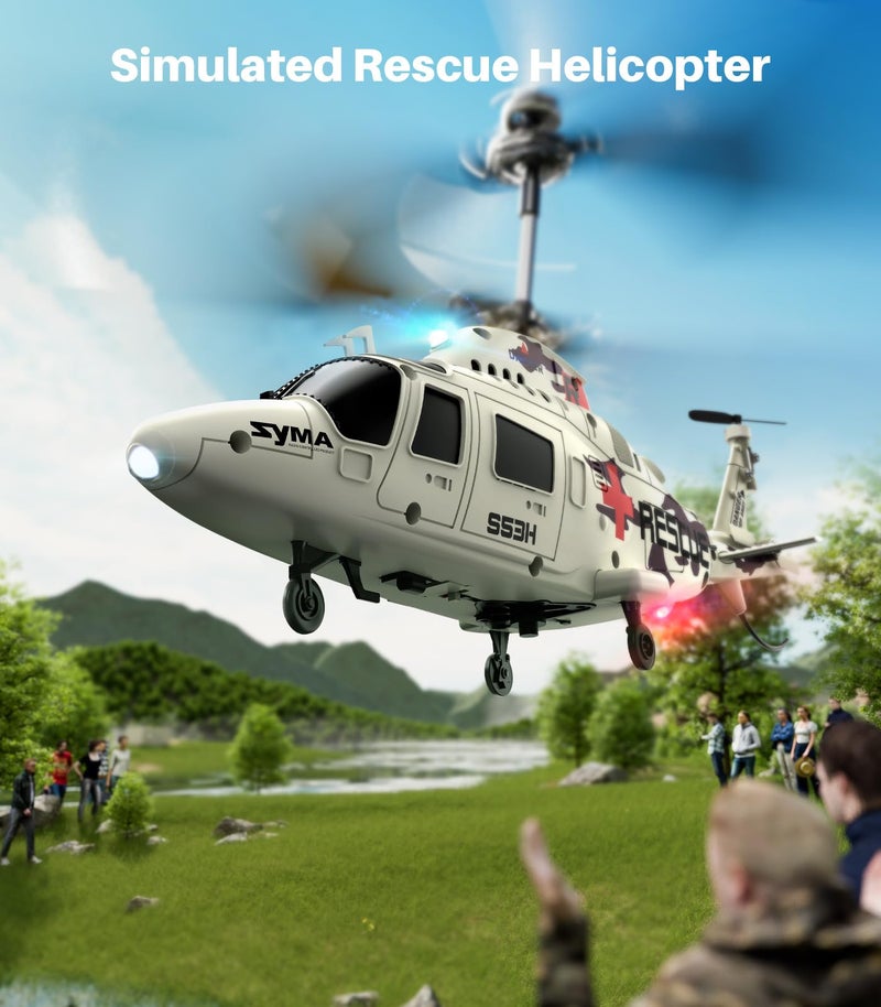 SYMA Remote Control Helicopter - S53H Rescue RC Helicopters with Upgraded Protection System, Lifelike Simulation, Easy to Fly, Educational Toy & Gift for Boys Girls Beginners - Image 2