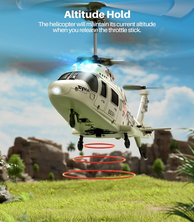 SYMA Remote Control Helicopter - S53H Rescue RC Helicopters with Upgraded Protection System, Lifelike Simulation, Easy to Fly, Educational Toy & Gift for Boys Girls Beginners - Image 3