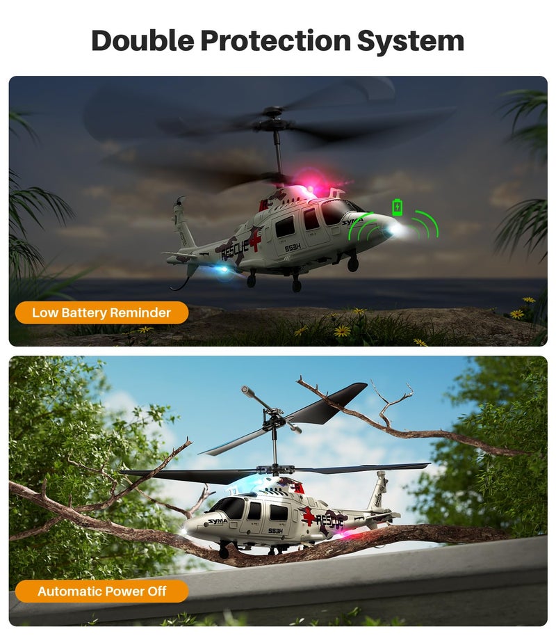 SYMA Remote Control Helicopter - S53H Rescue RC Helicopters with Upgraded Protection System, Lifelike Simulation, Easy to Fly, Educational Toy & Gift for Boys Girls Beginners - Image 4