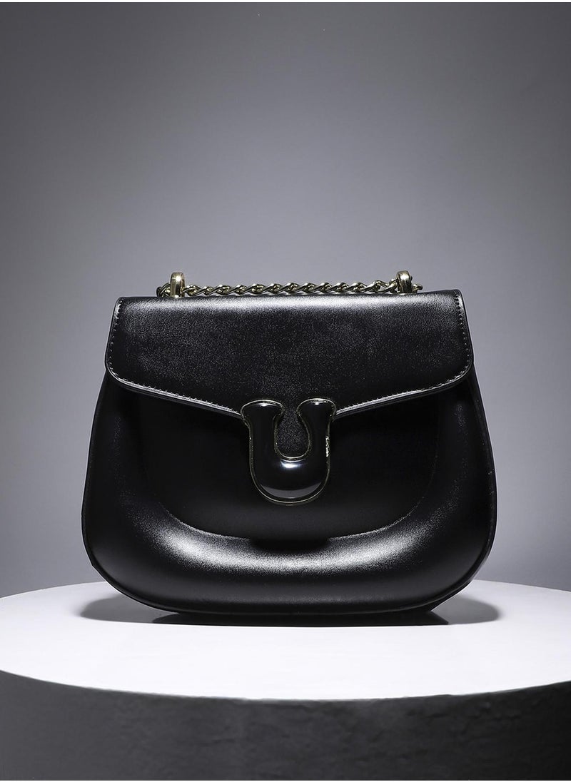 Haute Sauce - Horseshoe Buckle Sling Bag - Black - Image 1