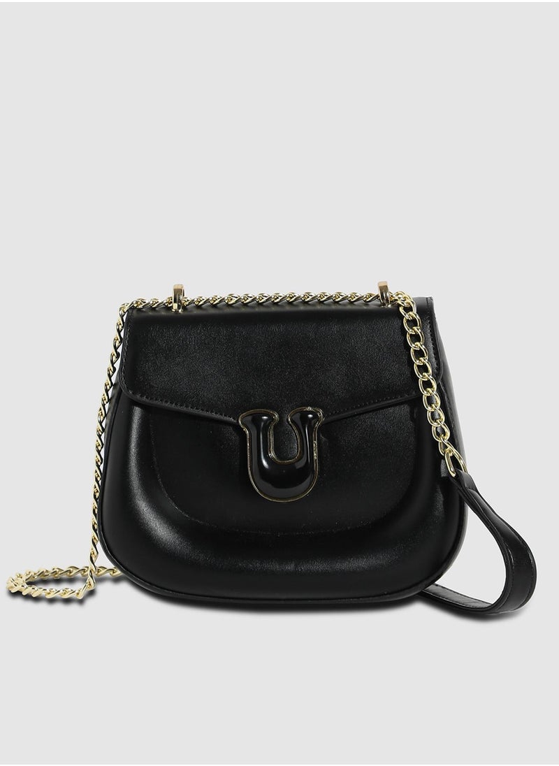 Haute Sauce - Horseshoe Buckle Sling Bag - Black - Image 1