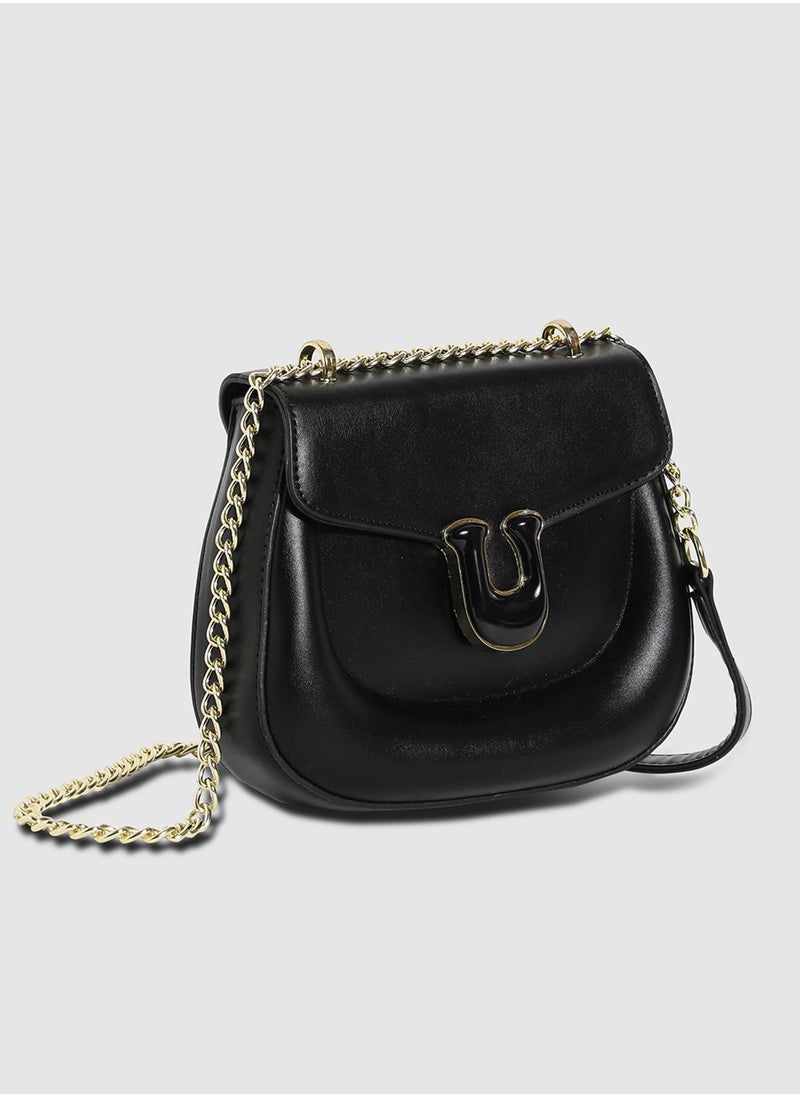 Haute Sauce - Horseshoe Buckle Sling Bag - Black - Image 1