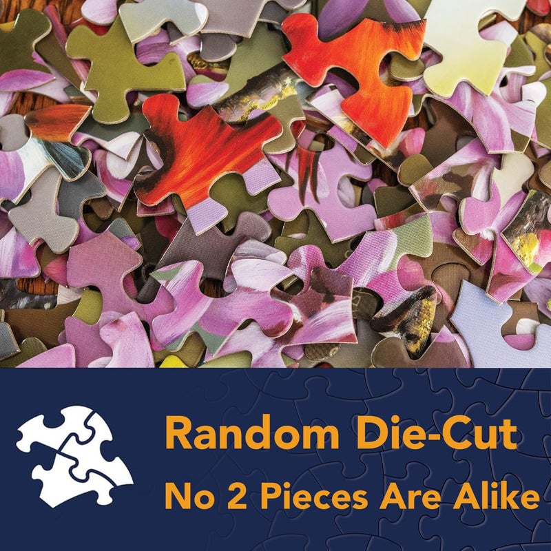 Bits and Pieces 100 Piece Puzzles for Adults - Birds on the Porch Steps - 100 Extra Large Pieces 15" x 19" Jigsaw Puzzles, Flowers, Summer, No 2 Pieces Alike - Image 5
