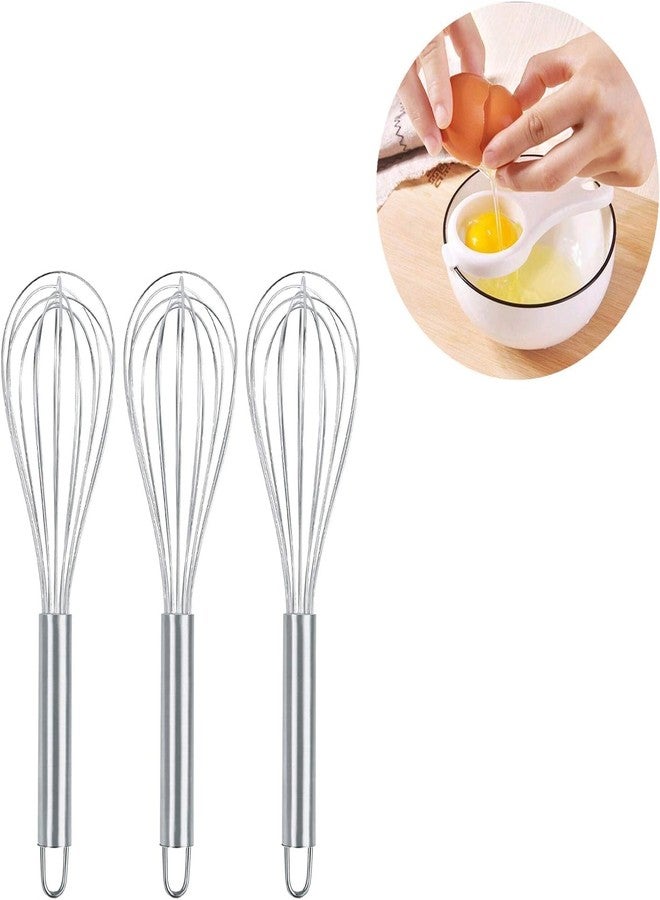 AUTOWRAP 3 pcs Wire Whisks for Household Purposes Pack of 3 Stainless Steel Handheld Egg Whisk,Kitchen Cooking, Perfect for Blending, Whisking, Baking, Beating - Image 1