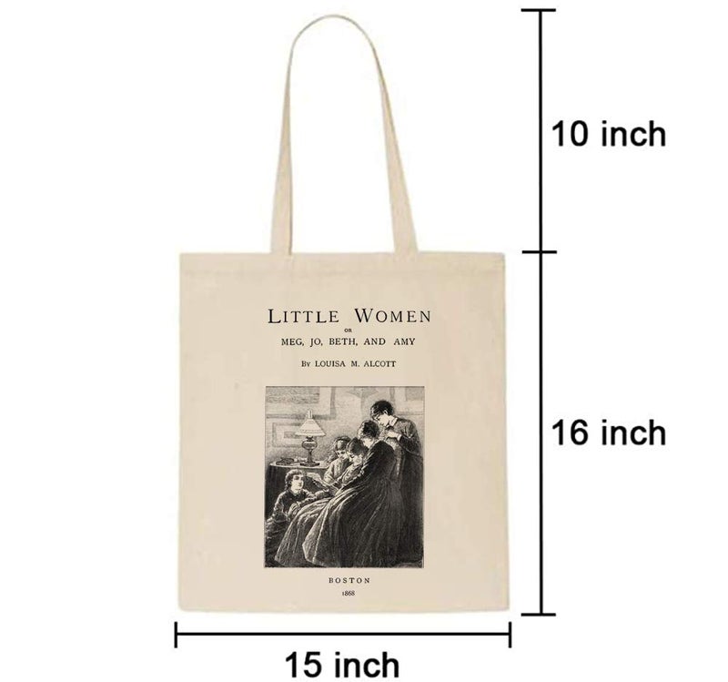 Universal Zone Little Women by Louisa M. Alcott tote bag. Handbag with Little Women book design. Book Bag. Library bag. Market bag - Image 4