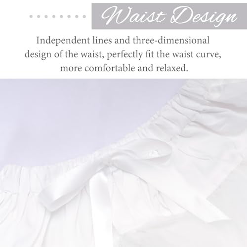 Hftjtsa Women Elastic Waist Chiffon Petticoat Puffy Tutus Tulle Skirt Layered Ballet Pettiskirt Dress Underskirt Party White - Image 3