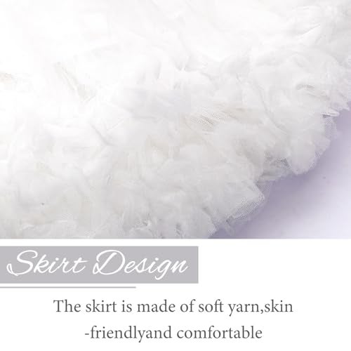 Hftjtsa Women Elastic Waist Chiffon Petticoat Puffy Tutus Tulle Skirt Layered Ballet Pettiskirt Dress Underskirt Party White - Image 4