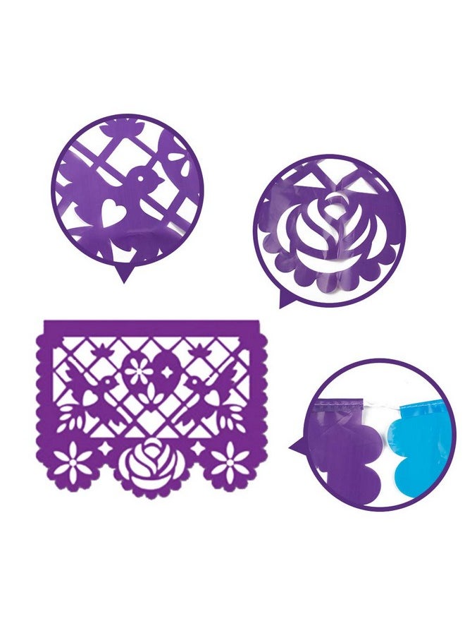 DomeStar DomeStar Mexican Party Banner, 18 Feet Plastic Fiesta Banner Cinco de Mayo Dia De Los Muertos Decor Day of The Dead Papel Picado Decorations Mexican Fiesta Garland for Mexican Party Supplies  - Image 3