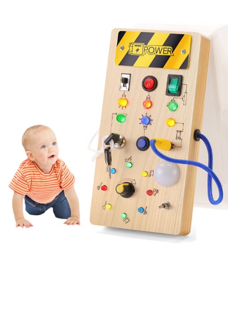 باور مونتيسوري صغير مشغول المجلس مونتيسوري لعبة الطفل خشبية لوحة الحس مع مفاتيح ألعاب الحس مفاتيح ألعاب السفر ألعاب الأطفال هدايا - Image 1
