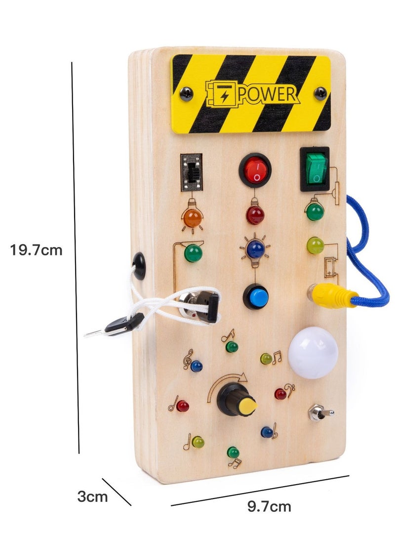 باور مونتيسوري صغير مشغول المجلس مونتيسوري لعبة الطفل خشبية لوحة الحس مع مفاتيح ألعاب الحس مفاتيح ألعاب السفر ألعاب الأطفال هدايا - Image 2