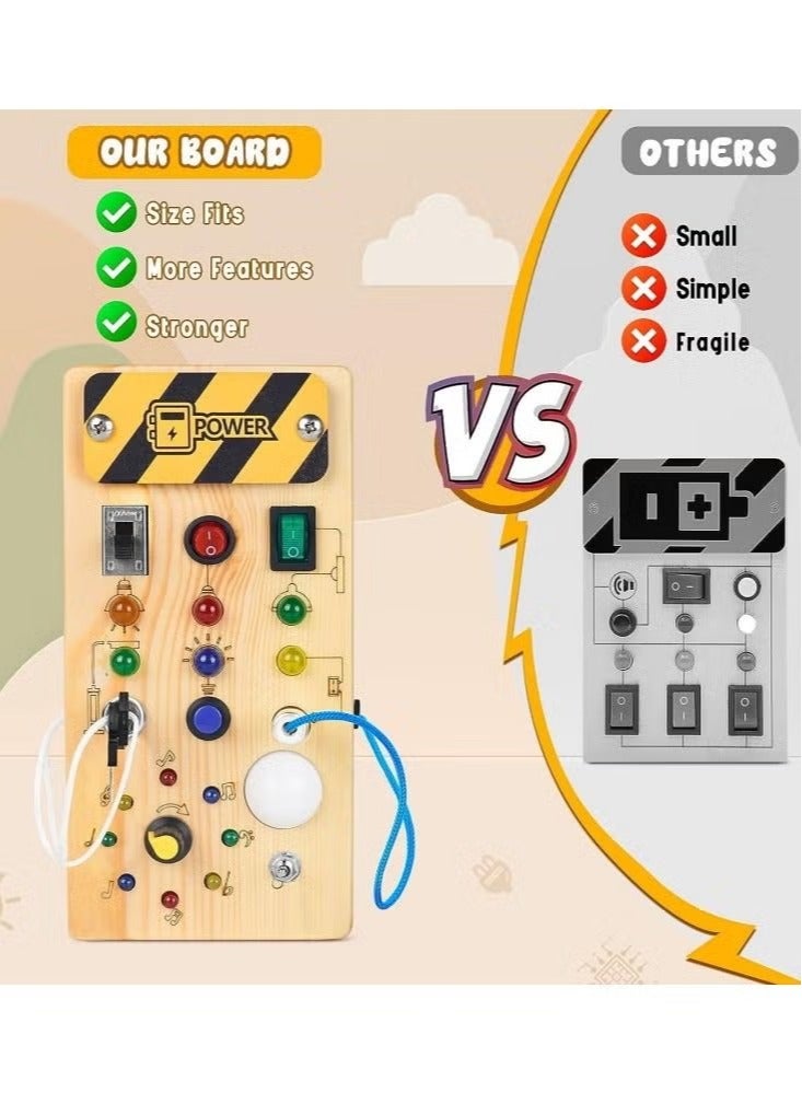 باور مونتيسوري صغير مشغول المجلس مونتيسوري لعبة الطفل خشبية لوحة الحس مع مفاتيح ألعاب الحس مفاتيح ألعاب السفر ألعاب الأطفال هدايا - Image 3