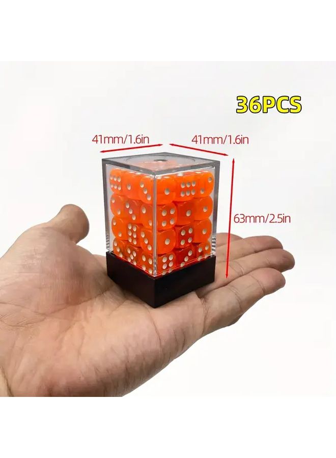 36Pcs Rose Red Box Luxury 12mm D6 Dice Set Starry Night Transparent Series - Image 3