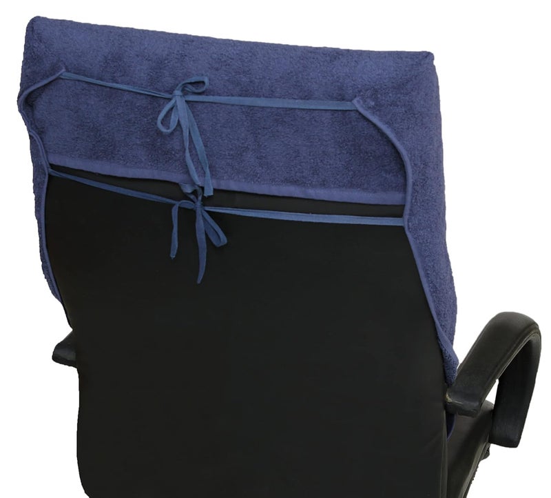 منشفة كرسي مكتب فاخرة من قطن VIP BAGDA بلون أبيض أزرق، 550 GSM، عبوة من 1 - Image 2