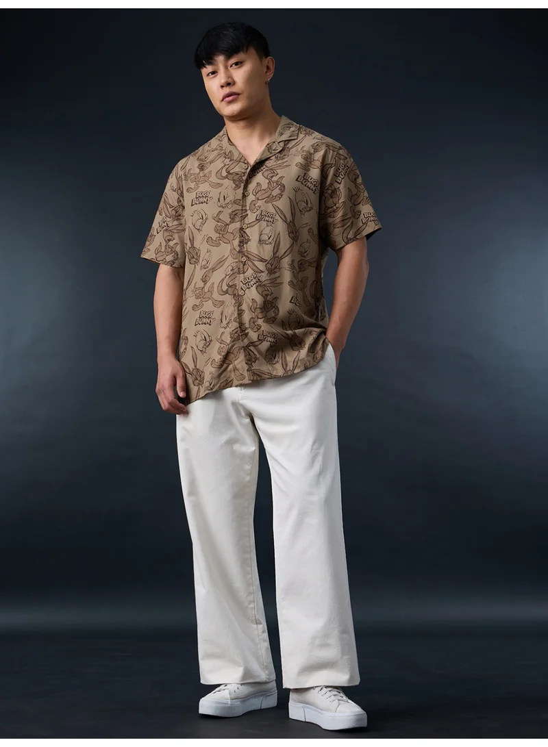 The Souled Store  The Souled Store Men Looney Tunes Brown Graphic Printed Holiday Shirts for Men | Best Price UAE