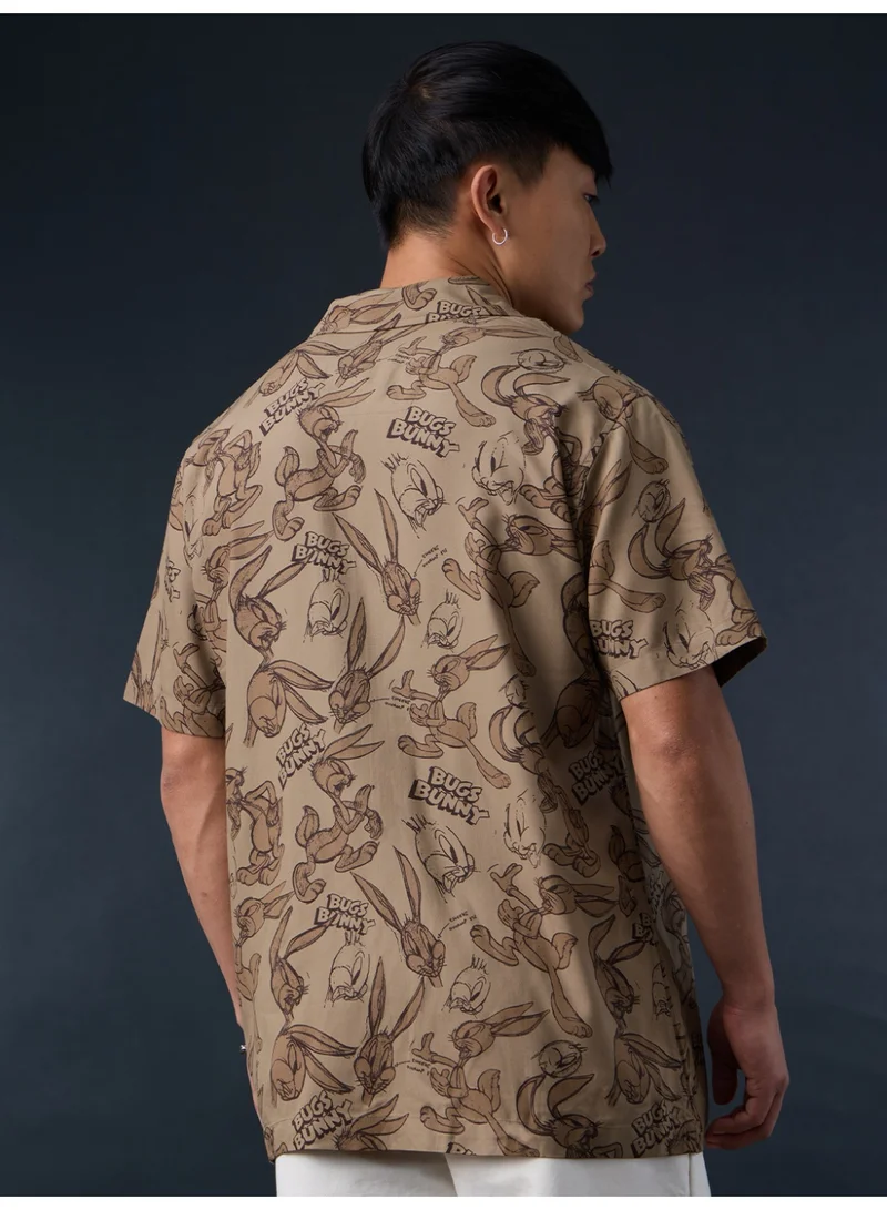 The Souled Store  The Souled Store Men Looney Tunes Brown Graphic Printed Holiday Shirts for Men | Best Price UAE