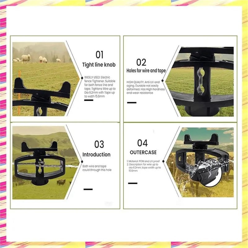 50pcs Electric Fence Insulator Wire Tensioner Portable Tape Tighteners for Livestock Farm Animal - Image 3