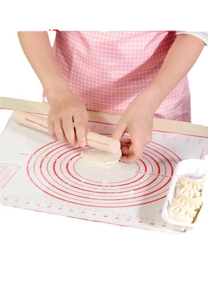 Silicone Baking Mat White/Red 60x40centimeter*0.35mm-Non-Slip with Measurement Counter Mats, Dough Rolling Mat, Pie Crust Mat - Image 5