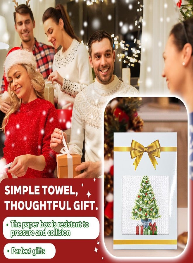 KIDEAR Chinoiserie Christmas Hand Towels for Kitchen, Blue and White Christmas Tree Tea Towels, Holiday Dish Hand Towel for Kitchen Bathroom, Elegant Chinoiserie Ornaments16x23.5 Inch-02 - Image 4