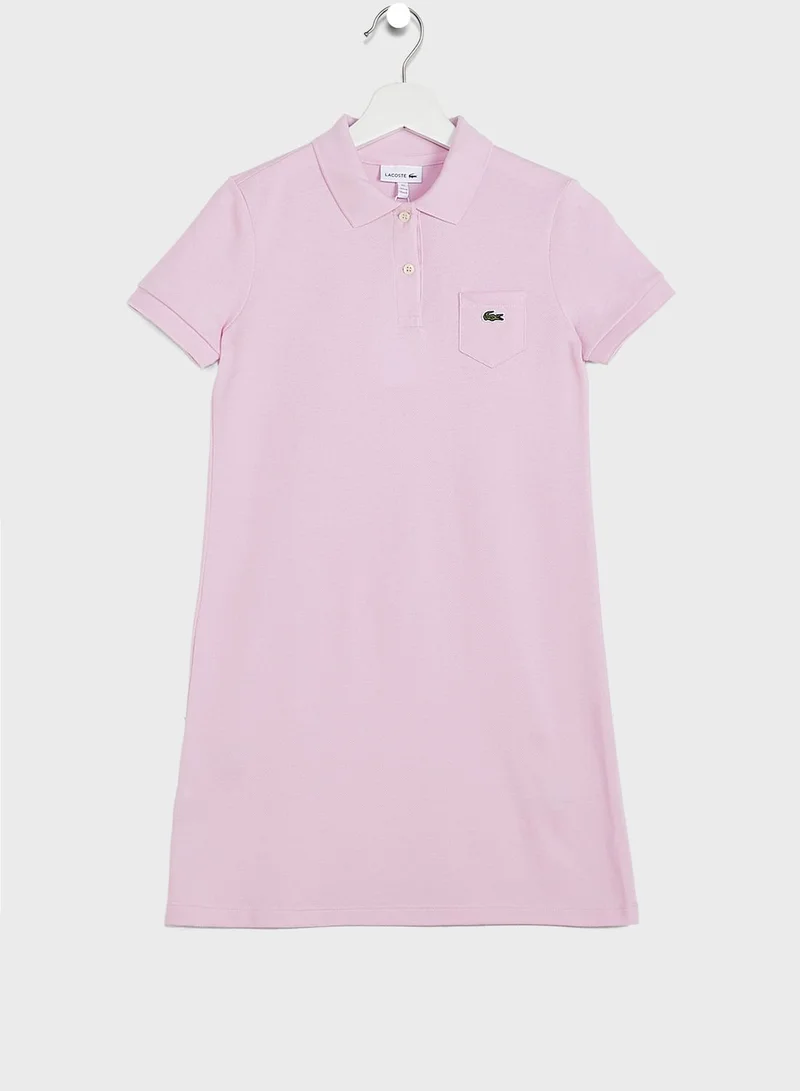 LACOSTE Kids Logo Polo Shirt Dress