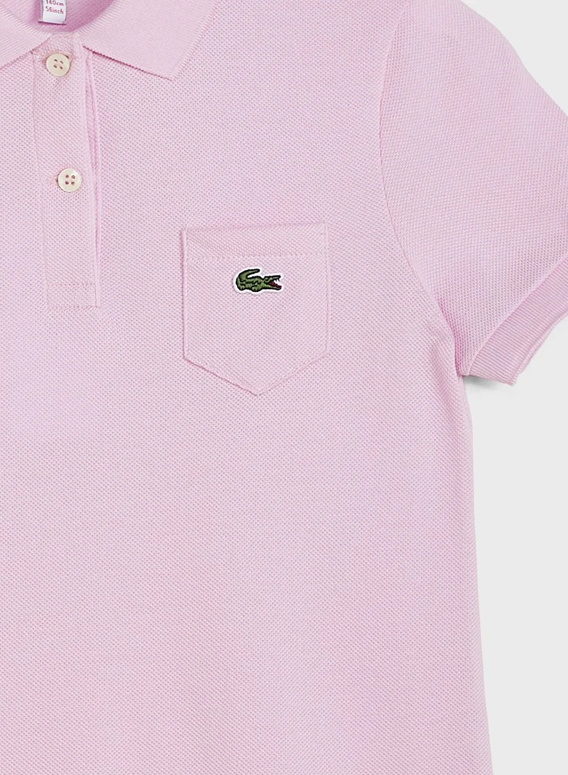 LACOSTE Kids Logo Polo Shirt Dress