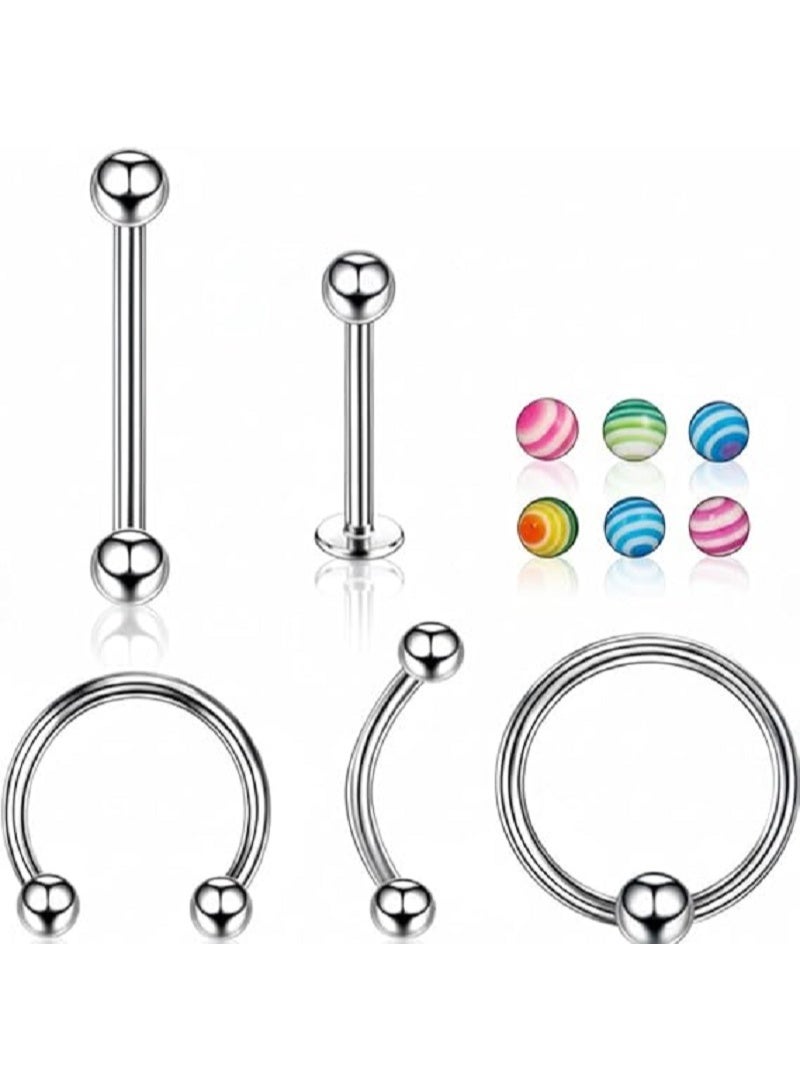 مجموعة حلقان أنف وأذن متعددة الاستخدام – تصميمات عصرية من الستانلس ستيل مقاوم للصدأ – موضة يومية أنيقة بجودة عالية ولمعان يدوم - Image 1