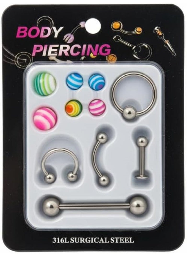 مجموعة حلقان أنف وأذن متعددة الاستخدام – تصميمات عصرية من الستانلس ستيل مقاوم للصدأ – موضة يومية أنيقة بجودة عالية ولمعان يدوم - Image 2