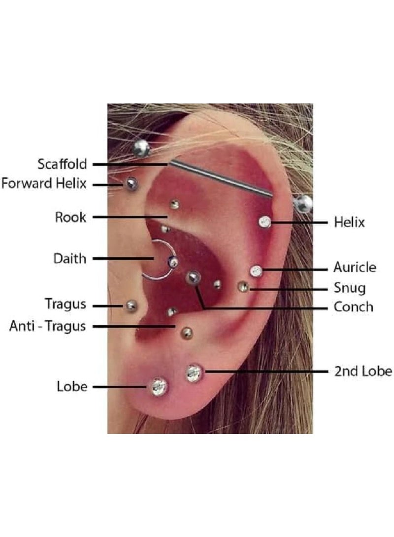 مجموعة حلقان أنف وأذن متعددة الاستخدام – تصميمات عصرية من الستانلس ستيل مقاوم للصدأ – موضة يومية أنيقة بجودة عالية ولمعان يدوم - Image 3